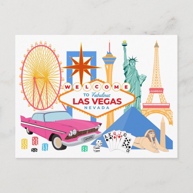 Herzlich willkommen in Las Vegas, einem touristisc Postkarte