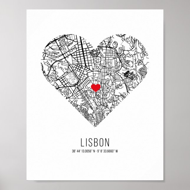 Herzlich willkommen in Lissabon City Map (Portugal Poster (Vorne)