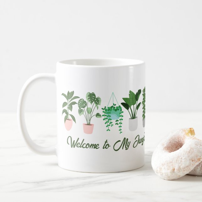 Herzlich willkommen in meinem Jungle Funny Pflanze Kaffeetasse (Mit Donut)