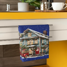 Herzlich willkommen in unserem Bauernhof Weihnacht Geschirrtuch