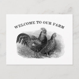 Herzlich Willkommen in unserem Farm Vintagen Hähnc Postkarte