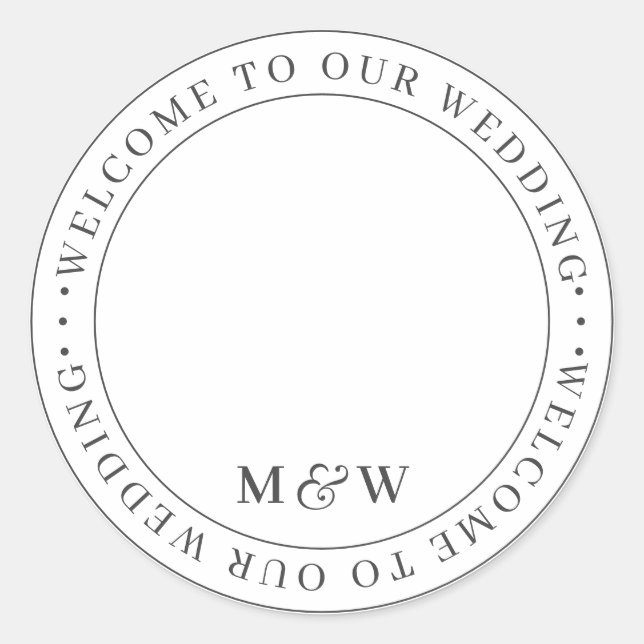 Herzlich willkommen in unserem klassischen Foto fü Runder Aufkleber (Vorderseite)