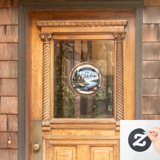 Herzlich Willkommen in unserem Seehaus Fensteraufkleber (Haustür)