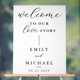 Herzlich willkommen in unserer Liebe Story Elegant Acrylschild