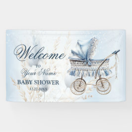 Herzlich willkommen Niedliches Stroller Blume Schö Banner