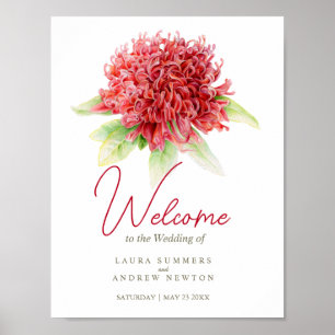 Herzlich willkommen personalisiertes Hochzeitszeic Poster