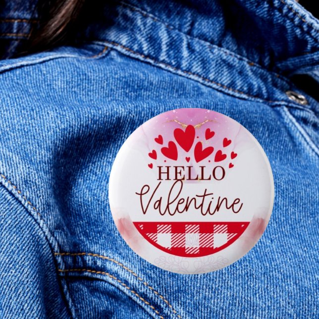 Herzlich willkommen: Wearable Valentine's Day Gruß Button (Von Creator hochgeladen)