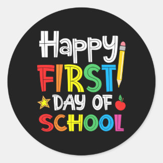Herzlich willkommen zum ersten Schultag Runder Aufkleber