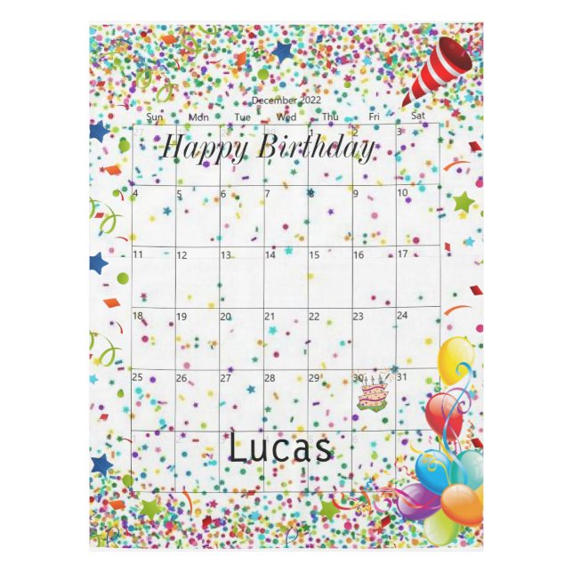 Herzlich willkommen zum Geburtstag im Dezember 202 Tischdecke (Vorderseite)