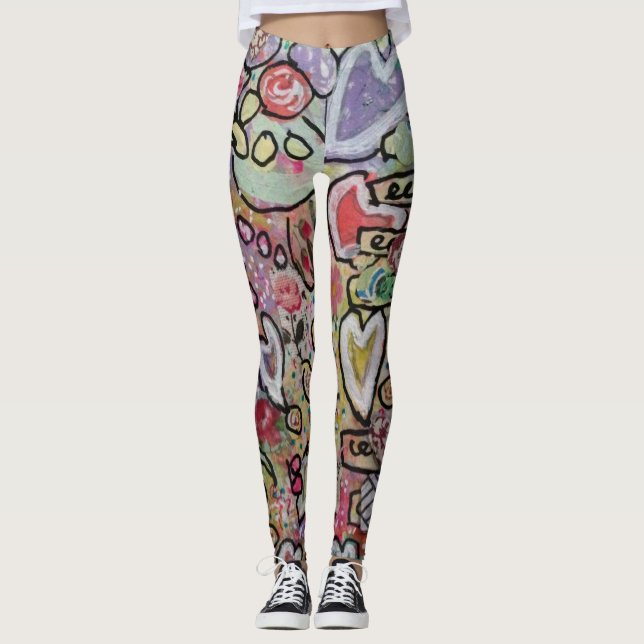 Herzliche Abstrakte Kunst Leggings (Vorderseite)