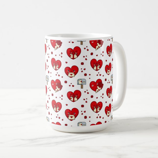Herzliche Ausdrücke: Valentinstag Muster Kaffeetasse (VorderseiteRechts)