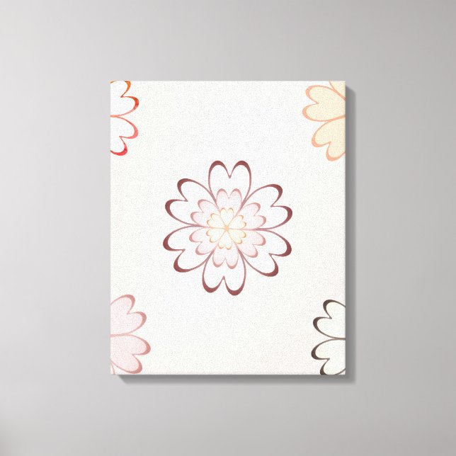 Herzliche Blume auf hellbeige Leinwanddruck (Vorderseite)