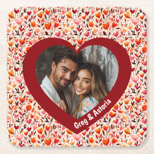 Herzliche Blüten Rechteckiger Pappuntersetzer