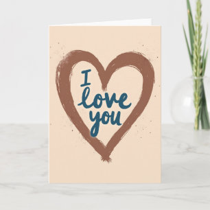 Herzliche braune Karte 'Ich liebe dich'