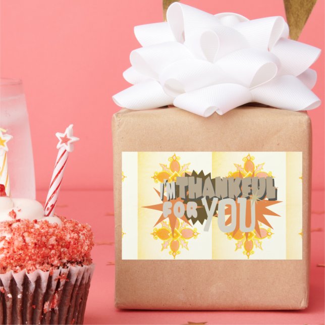Herzliche Dankbarkeit: "Danke für dich" mit Liebe, Rechteckiger Aufkleber (Party)