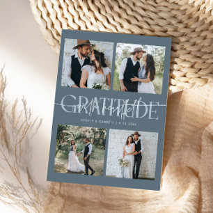 Herzliche Dankbarkeit Hochzeit Multi-Foto Schiefer Dankeskarte