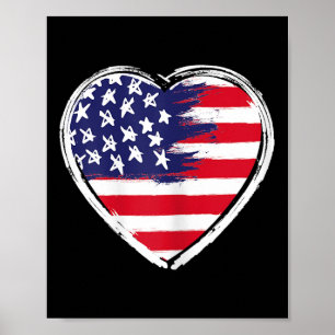 Herzliche Fahne 4. Juli Patriotischer Amerikaner Poster