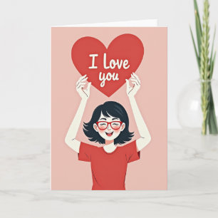 Herzliche Freudenkarte 'Ich liebe dich' Karte