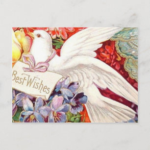 Herzliche Grüße viktorianische Tauben-Hochzeit Geb Postkarte