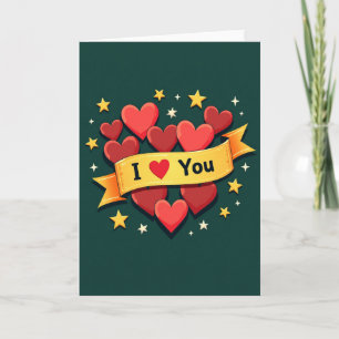 Herzliche Grußkarte 'Ich liebe dich' Karte