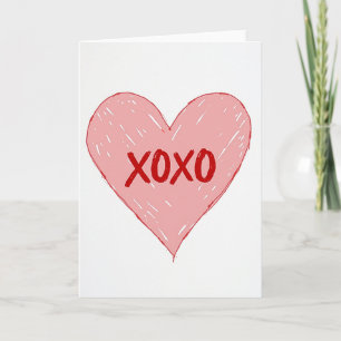 Herzliche handgezeichnete Xoxo-Karte Karte