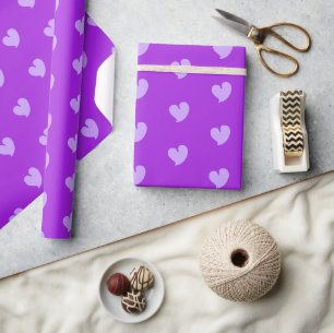 Herzliche Herzen - Flieder und Lila - Geschenkpapier