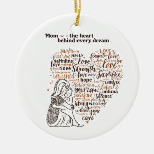 Herzliche Inspirierende Mutter-Zitat-Typografie Keramik Ornament
