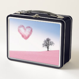 Herzliche Liebe Valentinstag Hintergrund Tree Para Metall Brotdose