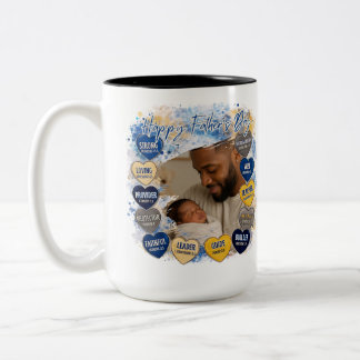 Herzliche Nachricht zum Vatertag Zweifarbige Tasse