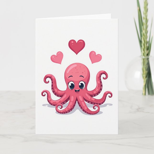Herzliche Oktopus-Kunstkarte Karte (Vorderseite)