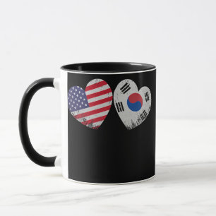 Herzliche Südkoreanisch Amerikanische Flaggen Patr Tasse