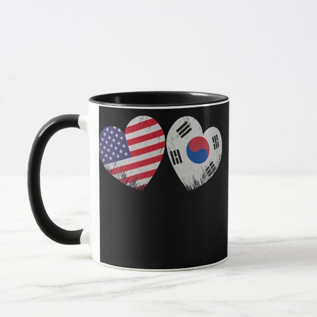 Herzliche Südkoreanisch Amerikanische Flaggen Patr Tasse (Links)
