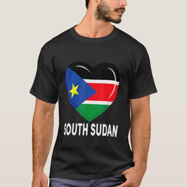 Herzliche Südsudan Fahne Männer Frauen Kid Patriot T-Shirt (Vorderseite)