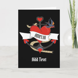 Herzliche Tattoo mit individuellem Namen. Karte