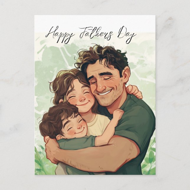 Herzliche Väter und Sohn Tag Postkarte (Vorderseite)