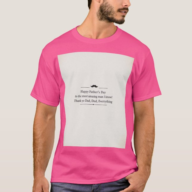 Herzliche Vatertag Doodle Print T-Shirt (Vorderseite)