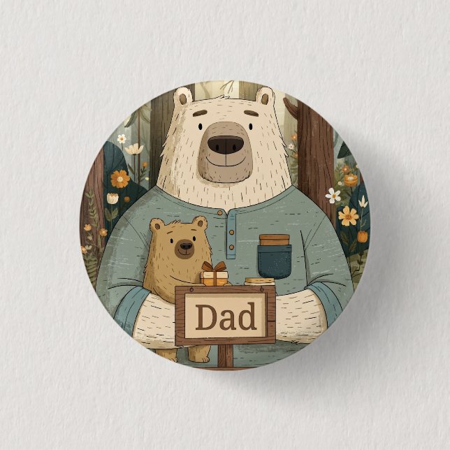 Herzliche Vatertags-Illustration von Bären Button (Vorderseite)