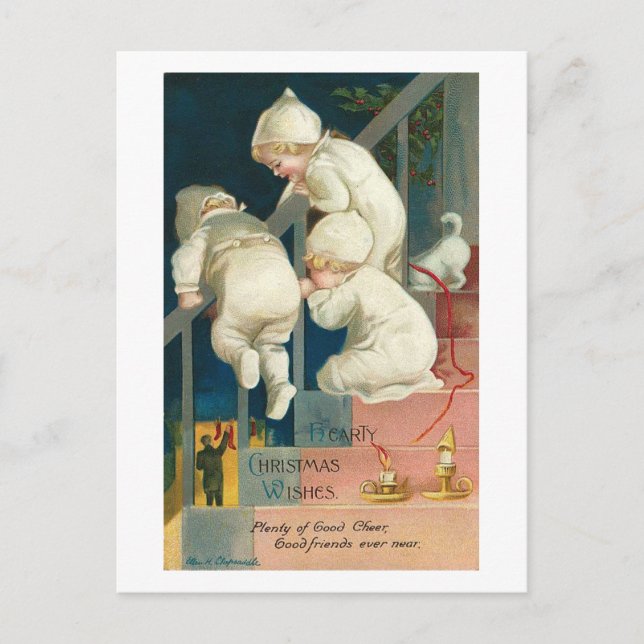 Herzliche Weihnachten wünscht Kid's Peeking Card (Vorderseite)