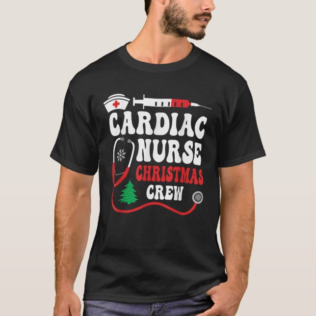Herzliche Weihnachtsfeier Crew Funny Nurse Herzche T-Shirt (Vorderseite)