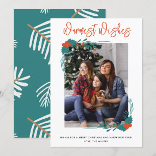 Herzliche Wünsche Familienweihnachtsfest Foto Feiertagskarte