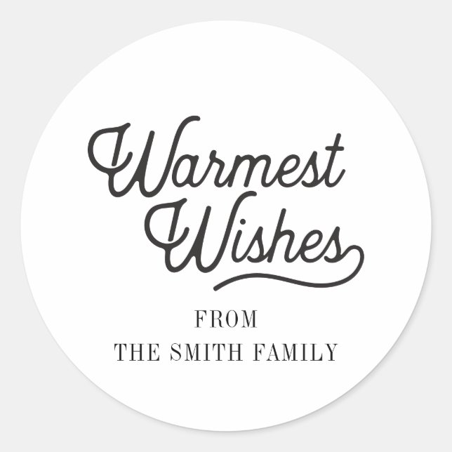 Herzliche Wünsche Klassischer Moderner Urlaub Runder Aufkleber (Vorderseite)