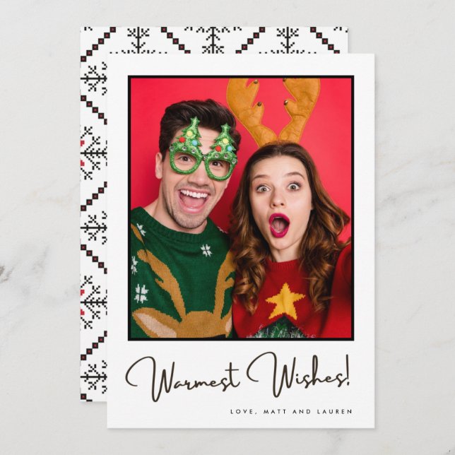 Herzliche Wünsche Spaß Paar Foto Weihnachten (Vorne/Hinten)