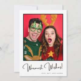 Herzliche Wünsche Spaß Paar Foto Weihnachtsfeierta Feiertagskarte