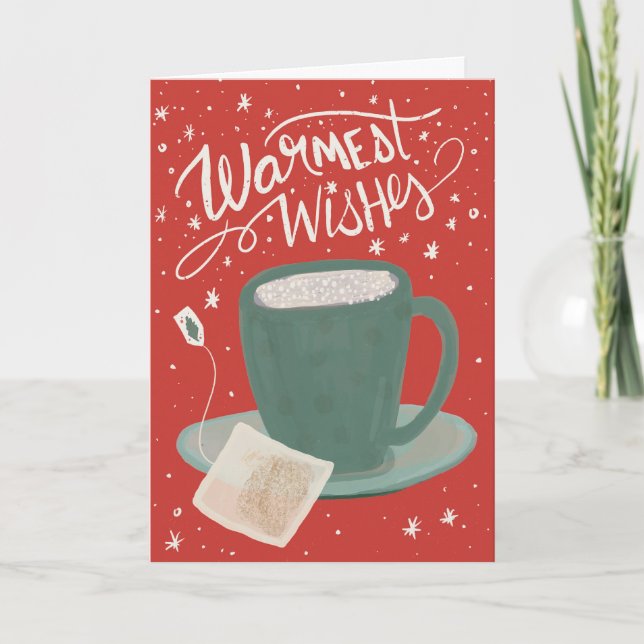 Herzliche Wünsche Teesportkarte Karte (Vorderseite)