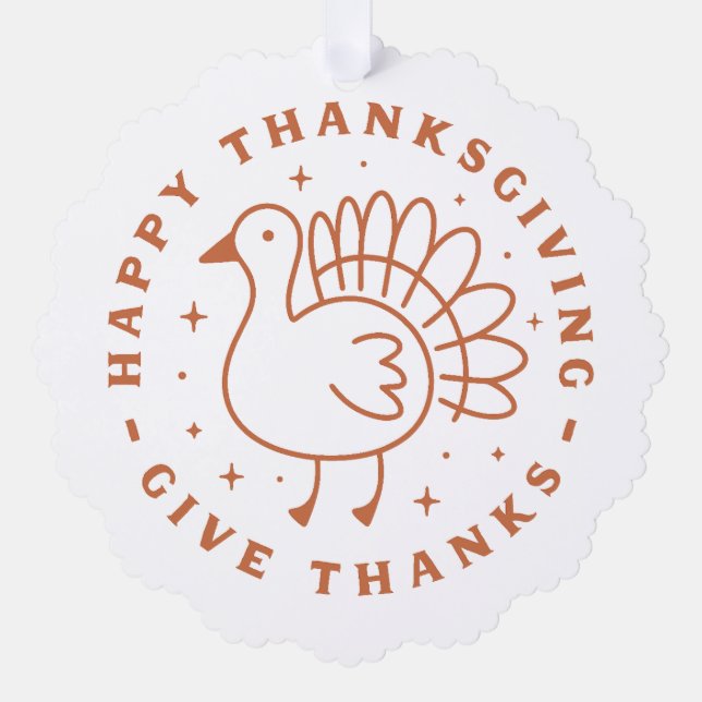 Herzlichen Dank an die niedliche Truthahn Ornament Karte (Vorderseite)