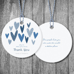 Herzlichen Dank an Hearts Cobalt Navy Geschenkanhänger