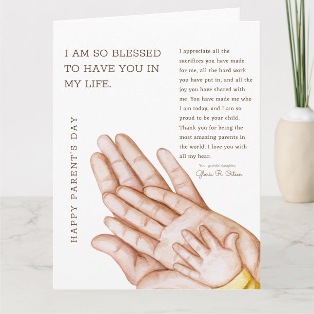 Herzlichen Dank an meine Eltern Dankeskarte (Vorderseite)