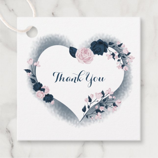 Herzlichen Dank an Rosa und die Marine Geschenkanhänger (Vorderseite)