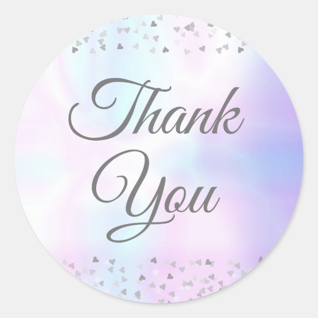 Herzlichen Dank Confetti Pearl Runder Aufkleber (Vorderseite)