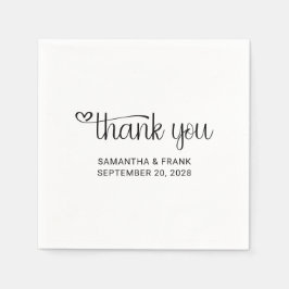 Herzlichen Dank für die Typografie-Hochzeit Serviette